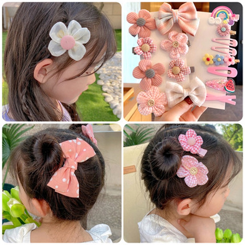 Set 8 Kẹp Tóc Hình Hoa Dễ Thương Cho Bé Gái