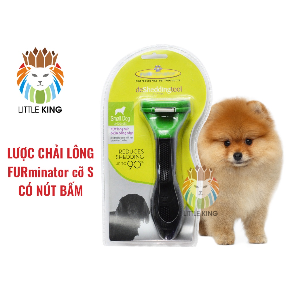 Lược chải lông Furminator có nút bấm cho chó nhỏ dưới 9kg Little King pet shop