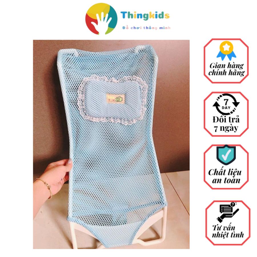 Lưới tắm cho bé sơ sinh có kèm gối đầu cho bé Kích thước: 25 - 60cm - Thingkids