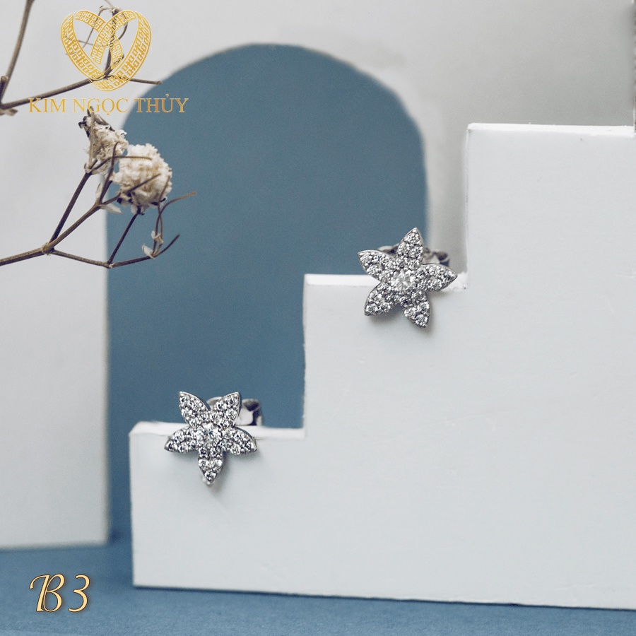 Bông Tai Nữ Vàng 10K B3 Kim Ngọc Thủy Trẻ Trung, Nữ Tính