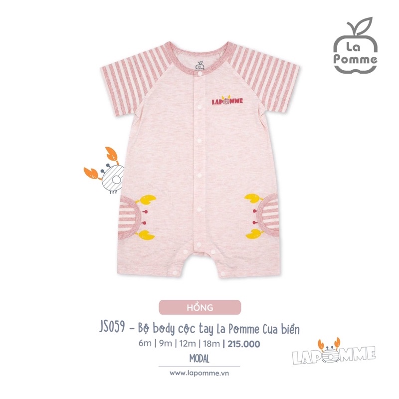 La Pomme Body cộc tay cho bé 6m-24m SS2022