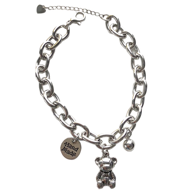 Vòng Tay Gấu 191164Vòng Tay Mặt Thẻ Chữ Bằng Kim Loại Độc Đáo Thời Trang