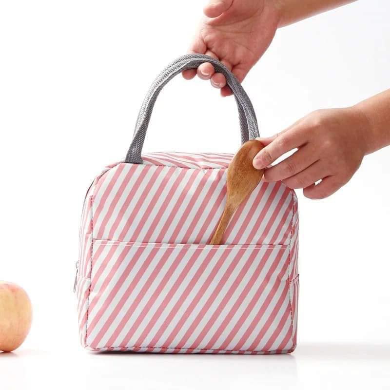 Túi giữ nhiệt 23cm đựng hộp cơm văn phòng - giỏ vải đựng thức ăn có quai