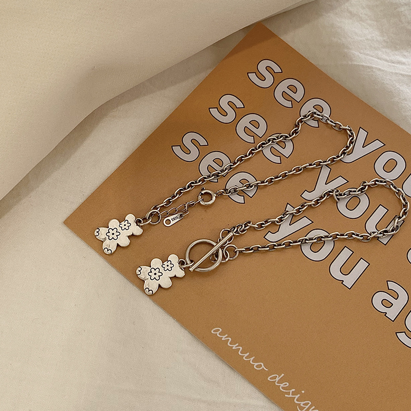 Dây chuyền & vòng tay gắn hình gấu & hoa thời trang Hàn Quốc cho nữ