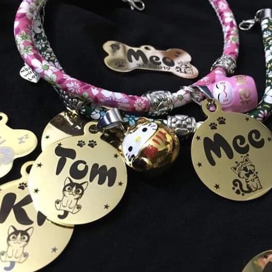 (Combo) Thẻ Tên Thú Cưng Đã Bao Gồm Vòng, Bảng Tên Chó Mèo giahuypetshop