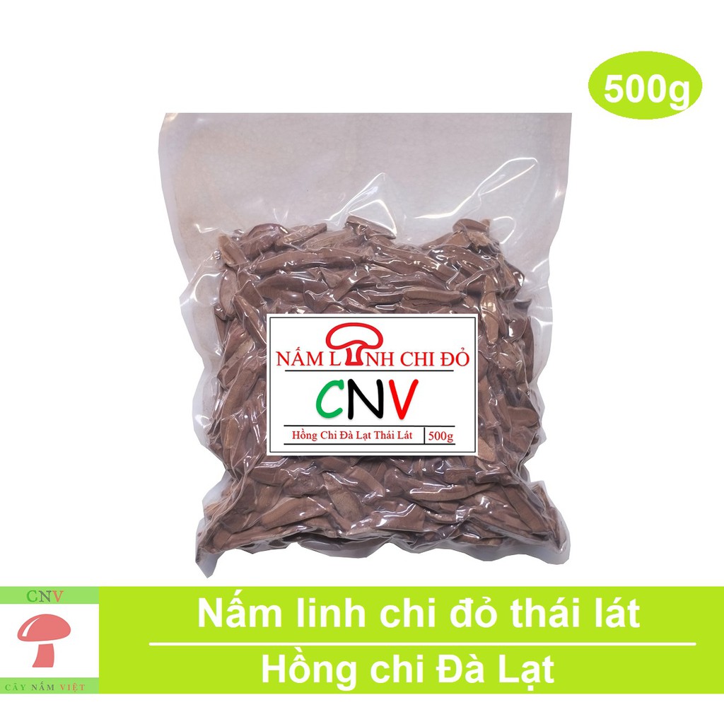 Nấm linh chi đỏ Đà Lạt thái lát 500g - Cây Nấm Việt