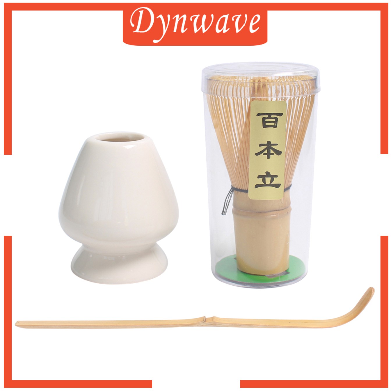[DYNWAVE] Matcha Tea Whisk Set Bamboo Whisk+Bamboo Scoop+Ceramic Whisk Holder