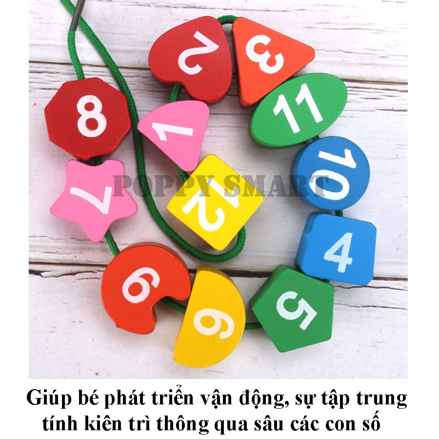 Đồ Chơi Gỗ Đồng Hồ Xâu Hạt Phát Triển Kỹ Năng Cho Bé