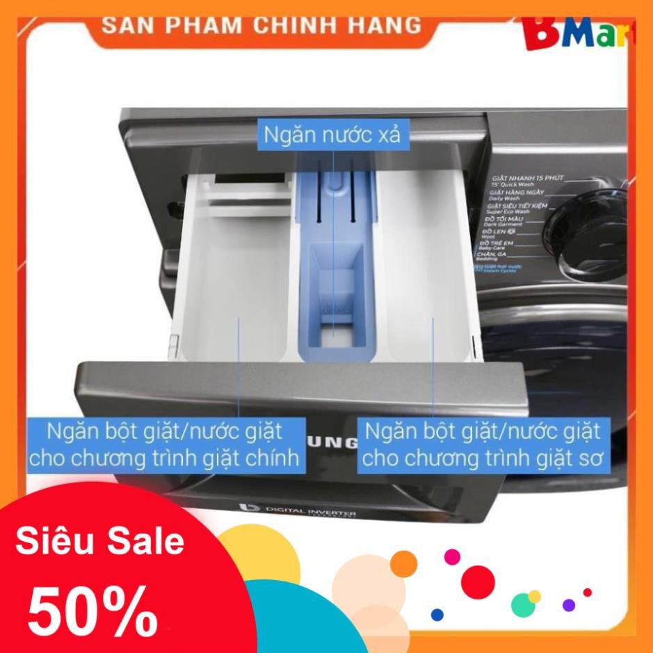 [ FREE SHIP KHU VỰC HÀ NỘI ] Máy giặt Samsung cửa ngang 9 kg màu bạc WW90K54E0UX/SV  - BM NEW