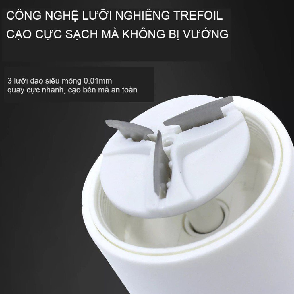 Máy cạo râu 3 lưỡi mini HK558 siêu nhỏ gọn công nghệ Nhật Bản, không trầy xước