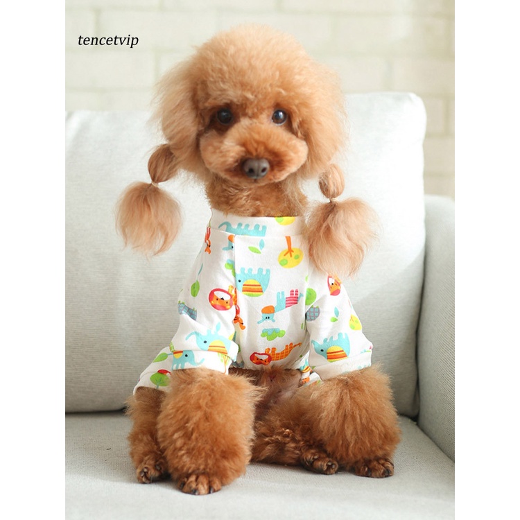 Áo liền quần bằng cotton đàn hồi xinh xắn thân thiện với da cho thú cưng