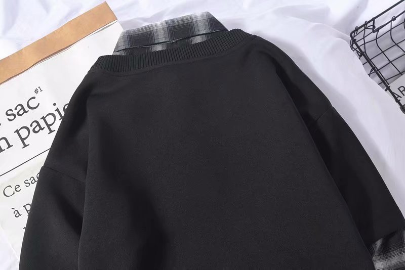 Áo tay dài giả hai lớp cổ sơ mi nhiều màu tùy chọn thời trang