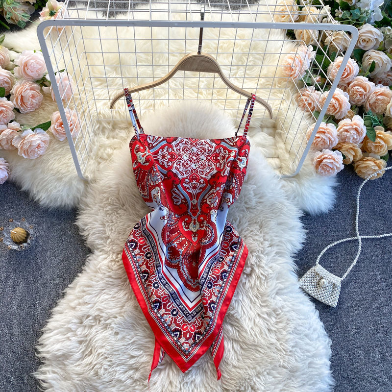 Áo 2 dây dáng ngắn thời trang mùa hè quyến rũ xinh xắn cho nữ