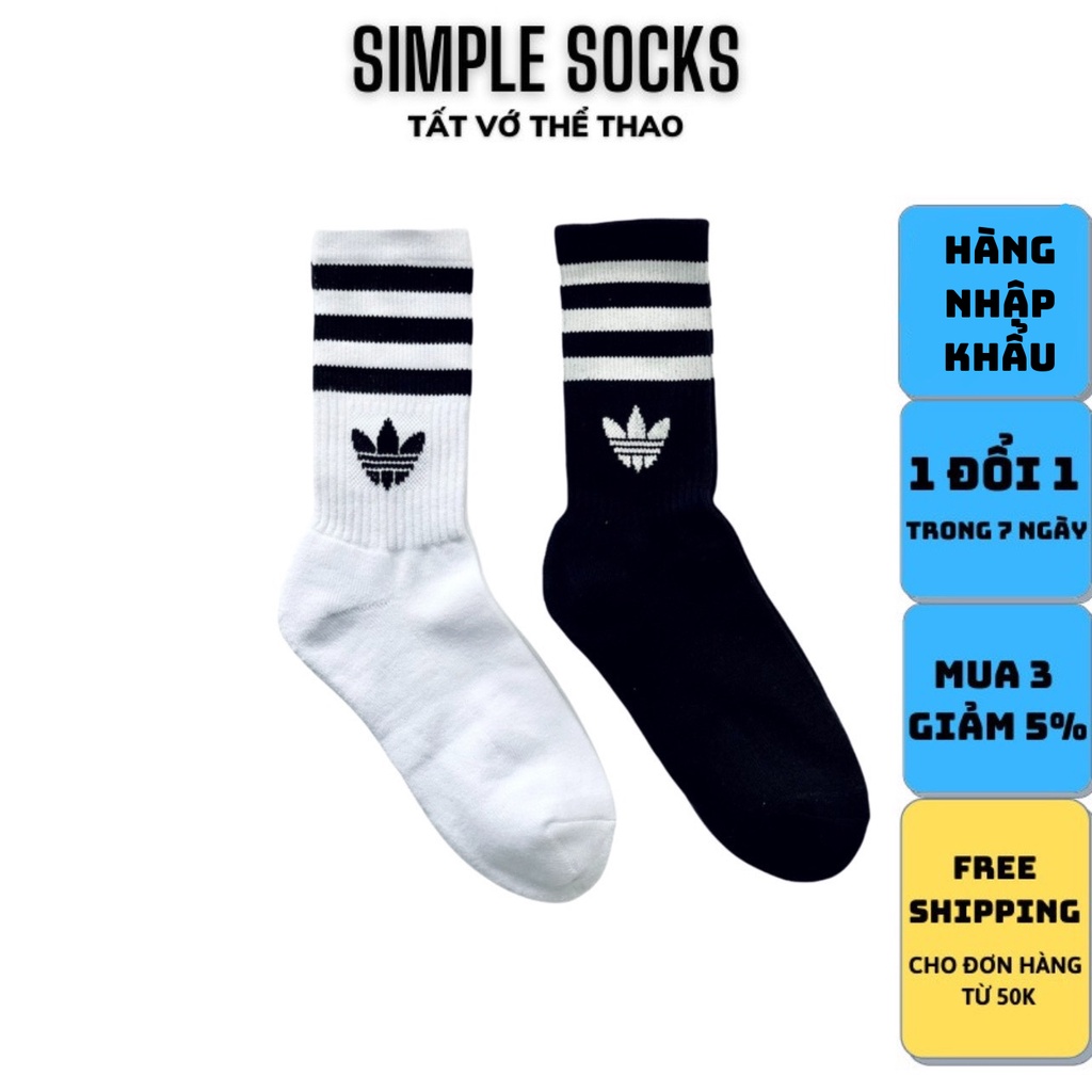 Vớ Adidas Cao Cấp🍅FREESHIP🍅Tất Nam Nữ Unisex Chính Hãng - Vớ Cổ Cao Adidas Dầy Dặn Chống Hôi Chân Và Chơi Thê Thao Được