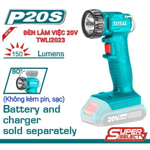 Đèn làm việc dùng pin Lithium-ion 20V TOTAL TWLI2023