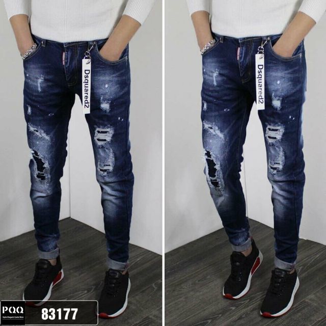 Quần Jean Nam Quần Jean Rách Jean Nam Wash Rách Mạnh Cao Cấp TRƠN RÁCH GỐI TS MON [Hàng Xưởng Giá Rẻ] | BigBuy360 - bigbuy360.vn
