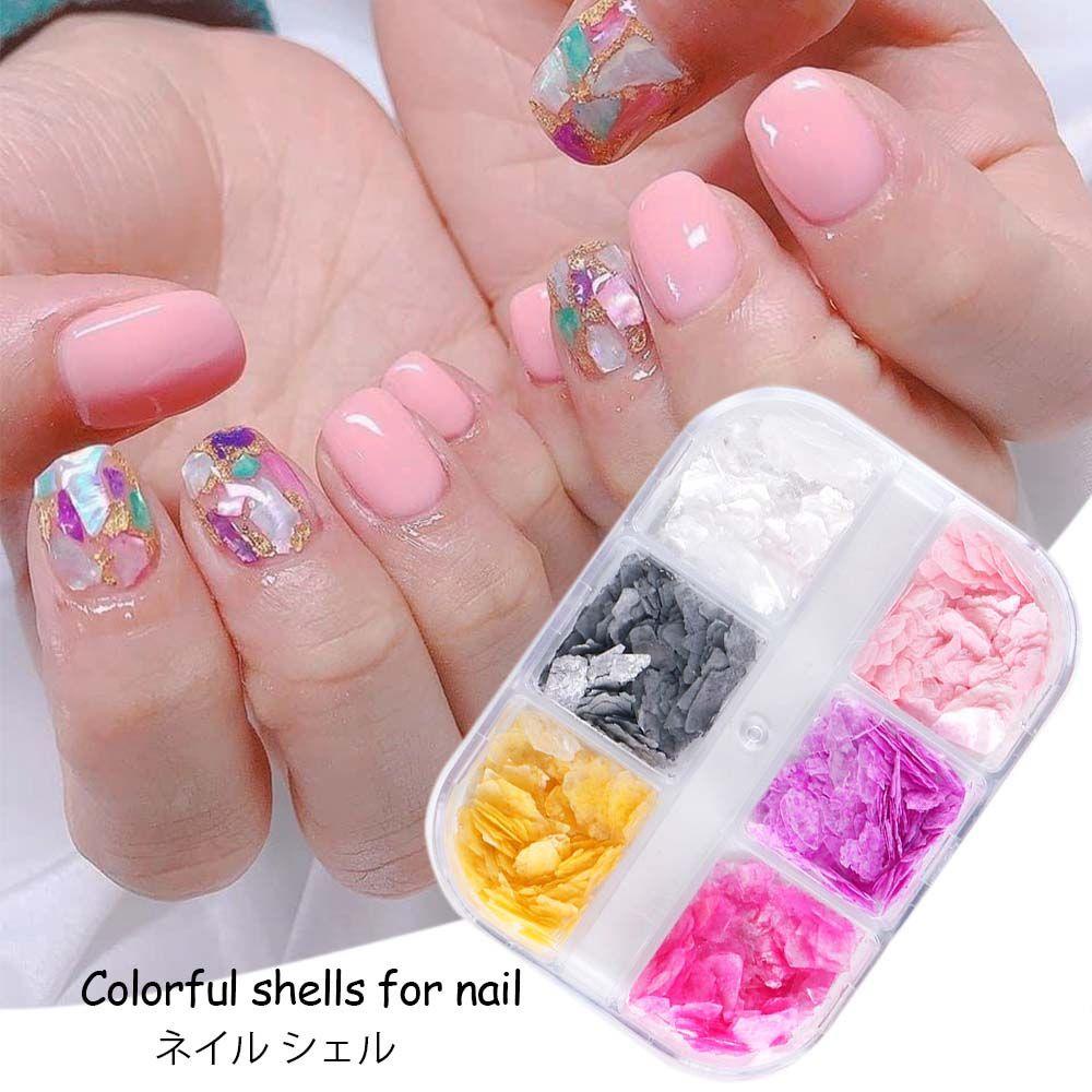 Miếng Dán Trang Trí Móng Tay 3D Hình Vỏ Sò Phong Cách Nhật Bản