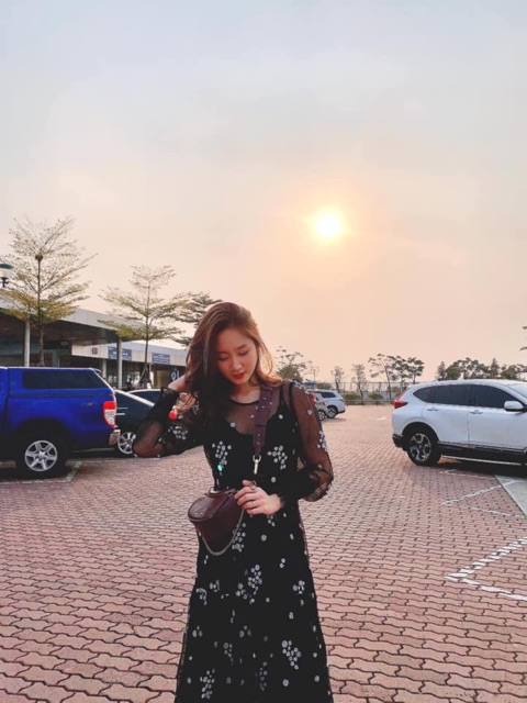 Váy zara ren thêu hoa hot hit chuẩn authentic