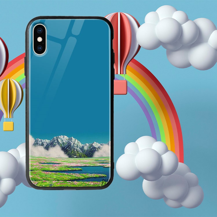 Ốp Độc 11 Pro Hình Thiên nhiên - Lâu đài Howl Chất SATIVE Cho Iphone 11/11Pro/11ProMax/X/Xr/Xs/XsMax/7/8Plus/Se
