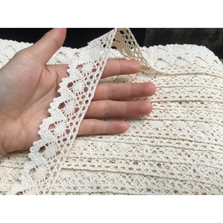 Ren cotton bố màu be đậm. Bản 3cm