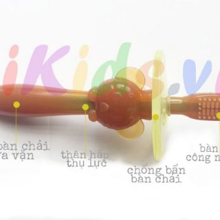 Bàn chải tập đánh răng silicone Cmbear cho bé.