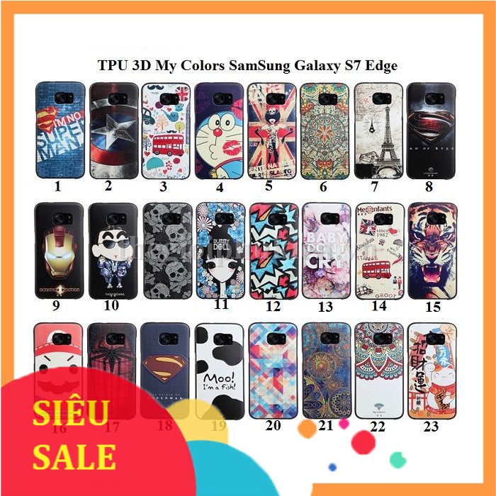 Ốp lưng hình sần in 3D chính hãng My Colors cho Samsung Galaxy S7 Edge.