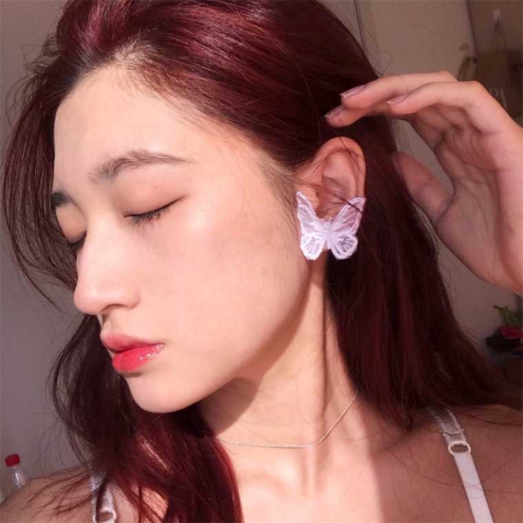 [Giao Hàng Miễn Phí] Bông Tai Hình Bướm Màu Trắng Ngọt Ngào Thời Trang 2286