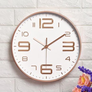 Đồng hồ treo tường kim trôi Quartz có Kính (FREE pin và đinh, 30cm)