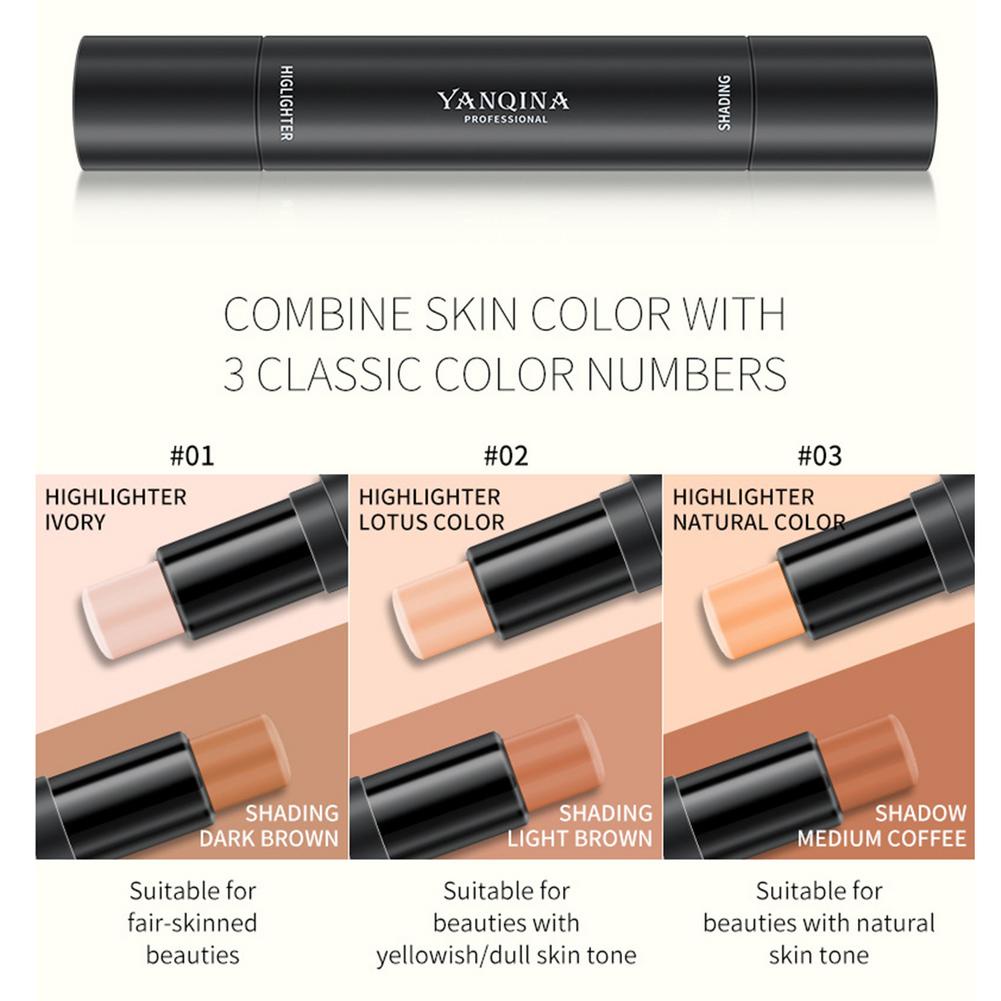 Thanh che khuyết điểm Hai Đầu 3 Màu Sắc Tùy Chọn Trang Điểm Bắt Sáng Và Tạo Khối Cho Nữ