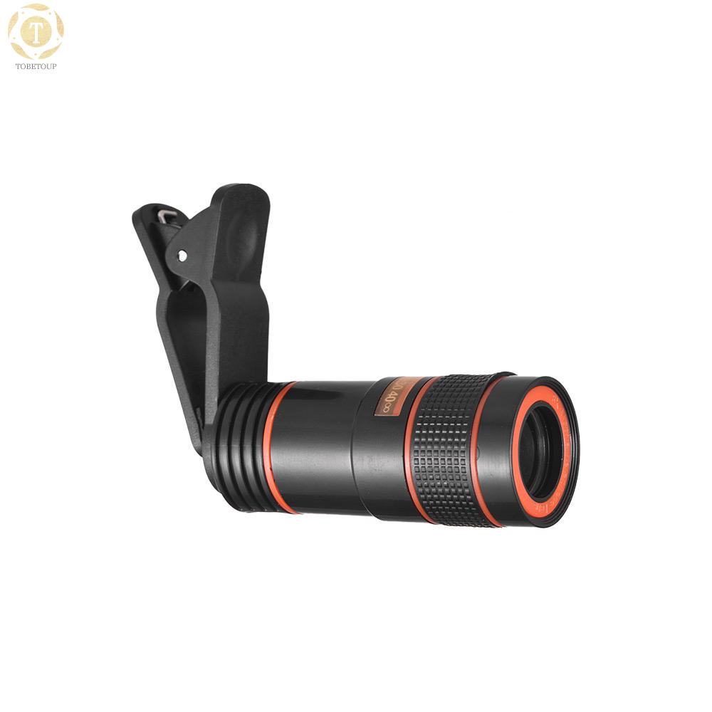 Shipped within 12 hours】 8X Zoom Optical Smartphone Telephoto Lens Portable Mobile Phone Telescope Lens with Clip Universal for iPhone Samsung HUAWEI Xiaomi HTC Most Phones Phone Lens [TO]