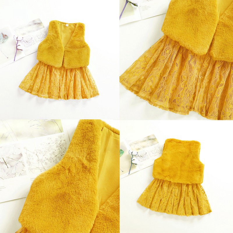 Áo khoác vest có ren thời trang mùa đông cho bé gái
