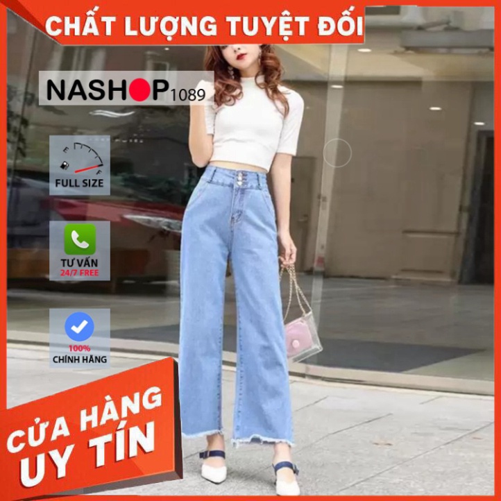 Quần jean bò ống rộng quần jean bò ống suông jeans nữ lưng cao cạp cao quần nữ đẹp hot 2021 QT04 nashop 1089 - SIÊU HOT