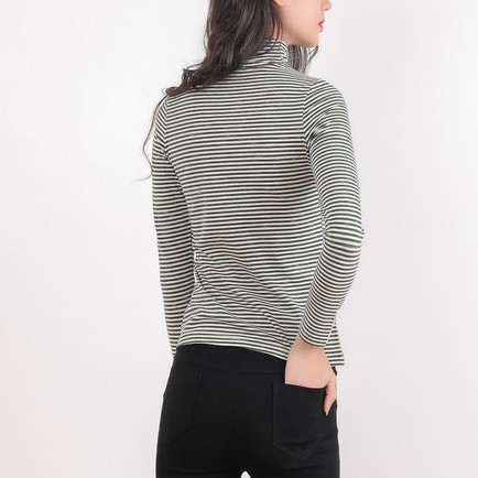 Áo thun giữ nhiệt cao cổ họa tiết kẻ TK FASHION - K2.1