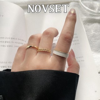 Set nhẫn xà cừ Novset, bộ 3 chiếc