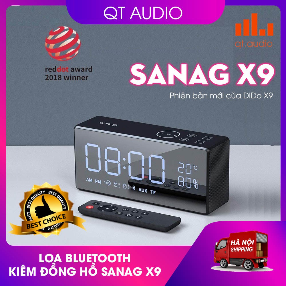 Loa bluetooth SANAG X9 (phiên bản cũ là Dido x9) kiêm đồng hồ báo thức, đo nhiệt độ, đài FM