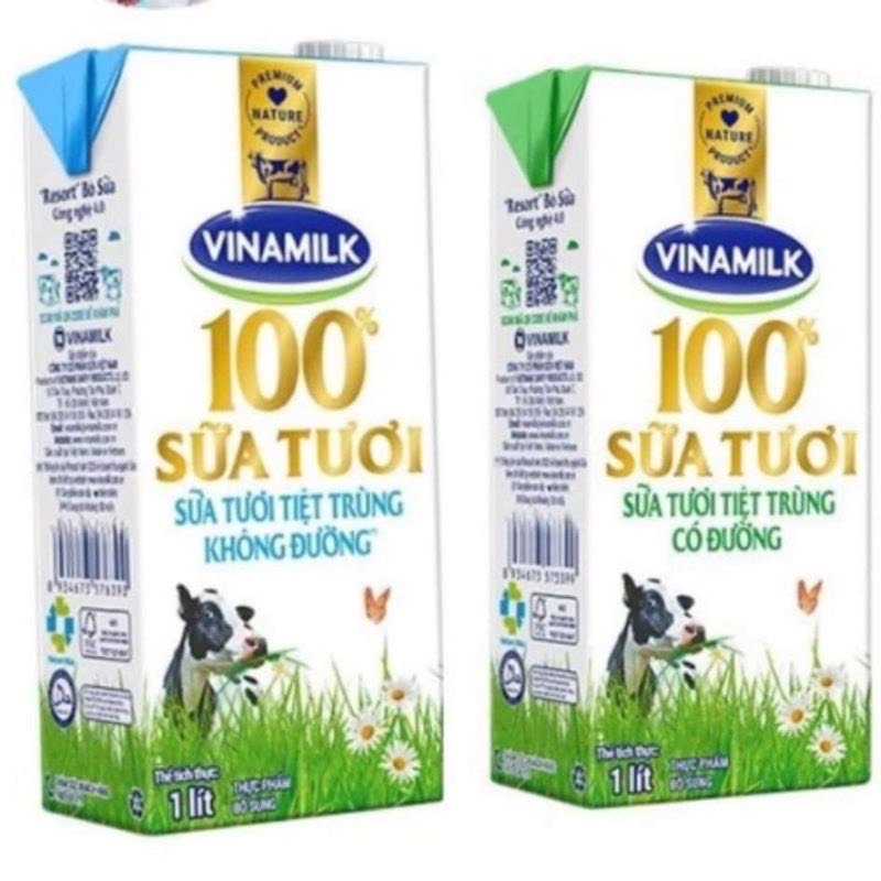 Sữa tươi Vinamilk 100% - Hộp giấy 1L (bổ dưỡng)