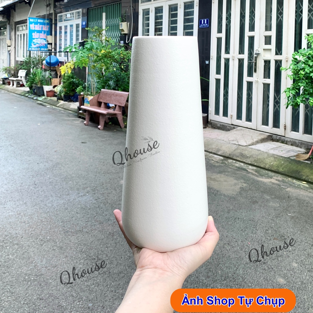 Lọ hoa, bình hoa cao cấp gốm sứ nhám - trang trí nội thất Bắc Âu Vintage