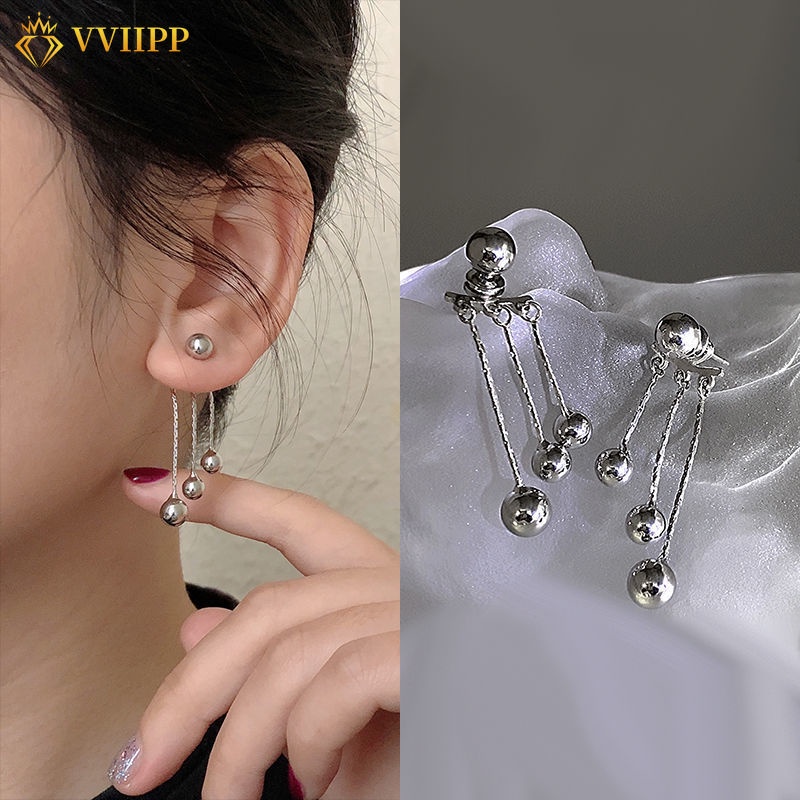 Đôi Bông Tai Dáng Dài Phối Tua Rua Đính Đá Thời Trang Cho Nữ