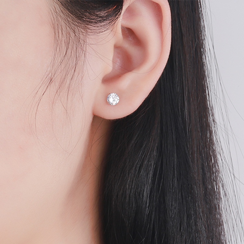 Hàng mới về - Bông tai nụ đá đuôi xoay tròn cá tính style hàn quốc - shop cà rốt