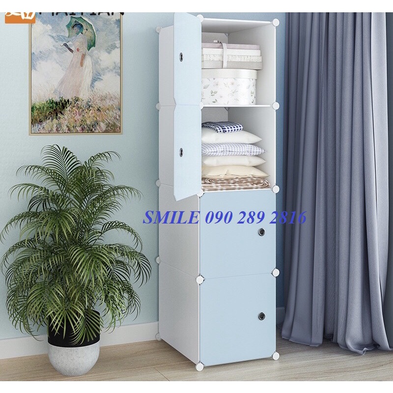 {BẢO HÀNH 1 NĂM} TỦ NHỰA LẮP GHÉP THÔNG MINH 4 Ô SÂU 37_47 CM ( chọn màu theo phân loại)