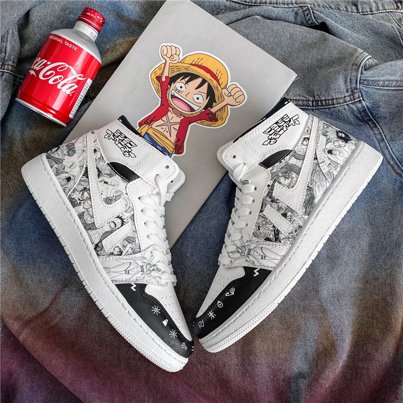 Giày sneaker in hoạt hình anime one piece thời trang size 36-44