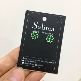 Bông tai Salima - Bông tai cỏ 4 lá xanh