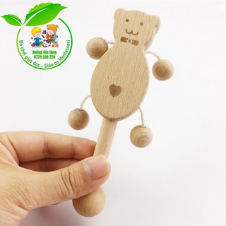 Lắc gỗ, xúc xắc gỗ tập cầm nắm Montessori