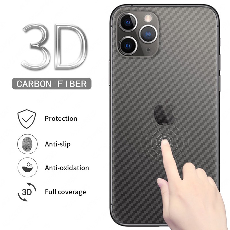 Miếng dán carbon mặt lưng iPhone 11, Pro, Pro Max chống trầy cho điện thoại