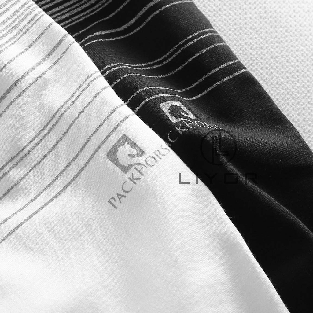 Áo thun nam (DEALSHOCK) cổ tròn cao cấp sọc đơn giản in logo thời trang Liyor - ACT4035