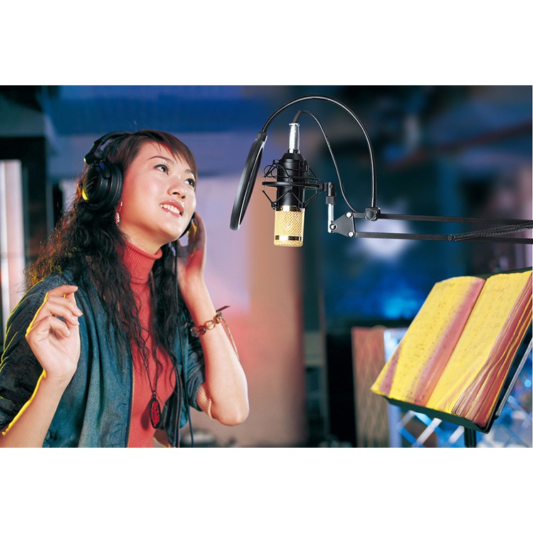 Combo Mic hát live stream BM800 + Soundcard V8