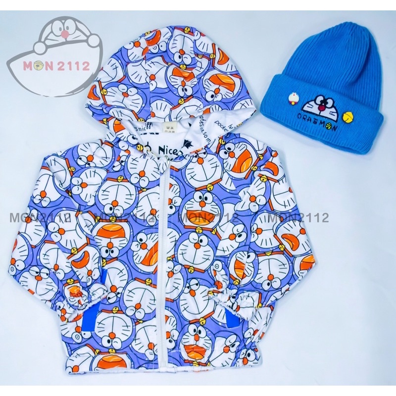 Áo khoác kaki 2 mặt trẻ em Doraemon Doremon size 7->23kg