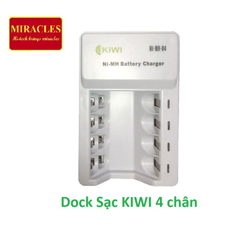 Bộ Dock Sạc Pin Kiwi AA ( Loại 4 viên)