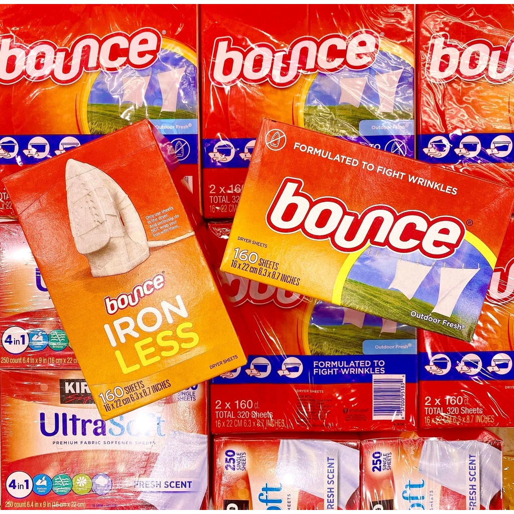 Giấy Thơm Quần Áo Bounce Mỹ Hộp 160 Tờ