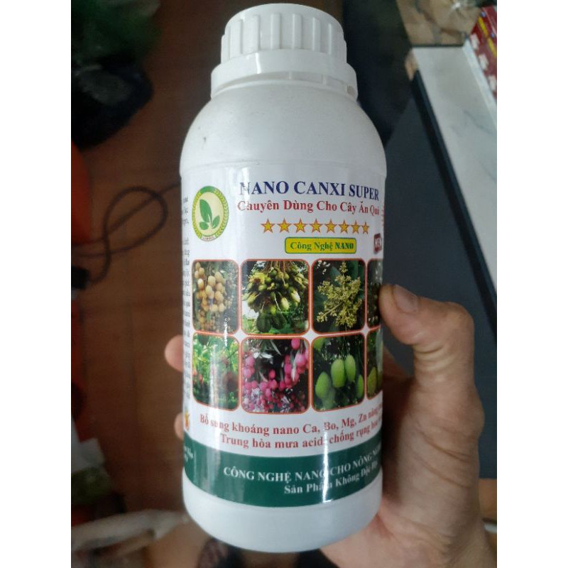 Dung dịch Nano Canxi Super chai 500ml - Chống rụng hoa, rụng quả non.